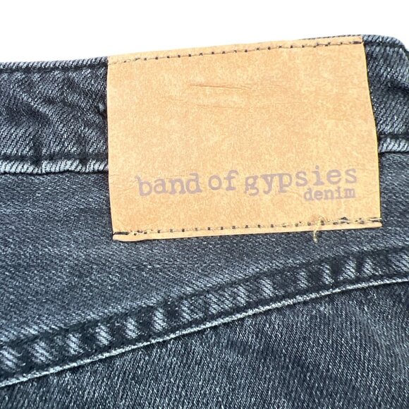 Band Of Gypsies Ella Womens Distressed Black Denim Mini Skirt Fringe Hem 28 - Picture 9 of 9